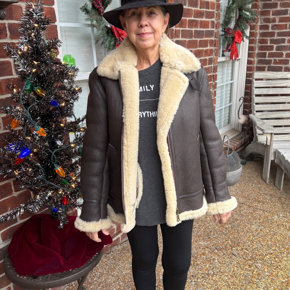 New Sheepskin Shearling B-3 Aviator/Bomber Jacket/Coat - Picture 16 of 16